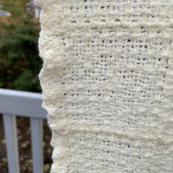 Vintage Baby Blanket Julius Berger Crochet Knit Ivory - Picture 5 of 8